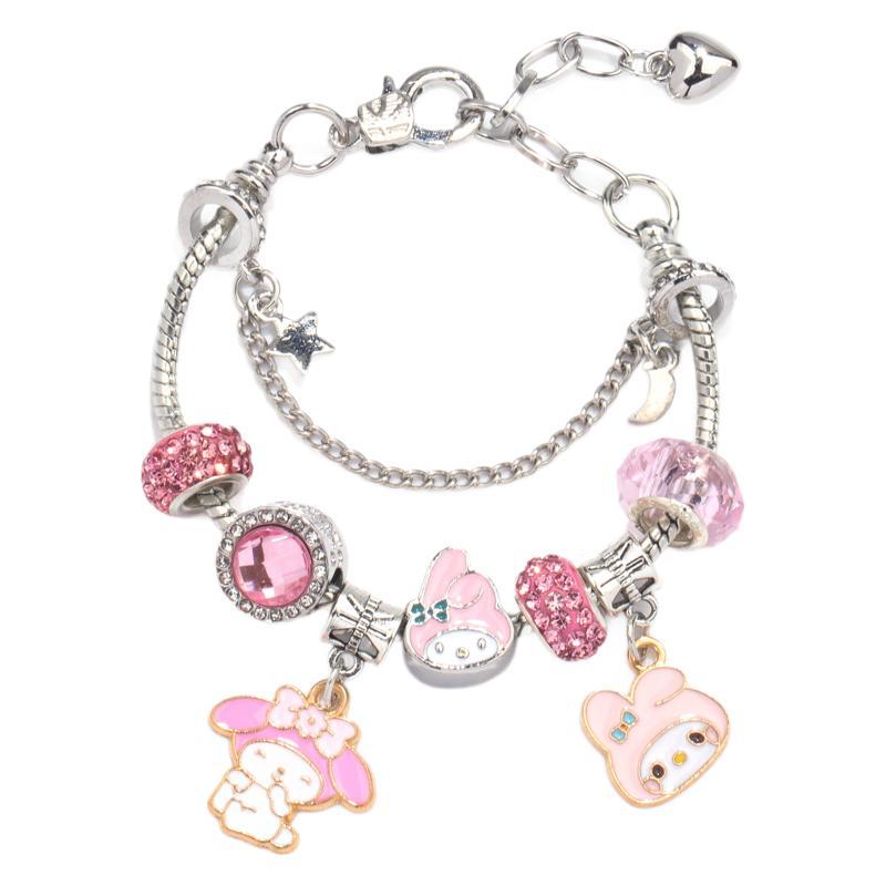 Hot Selling Sanrio Beaded Bracelet Cartoon Kuromi Labubu Beaded Bracelet Women's Accessories