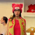 Correct Loverboy Plush Pig Knitted Hat Cat Ear Hat24Autumn and winter new cute thick unisex hats