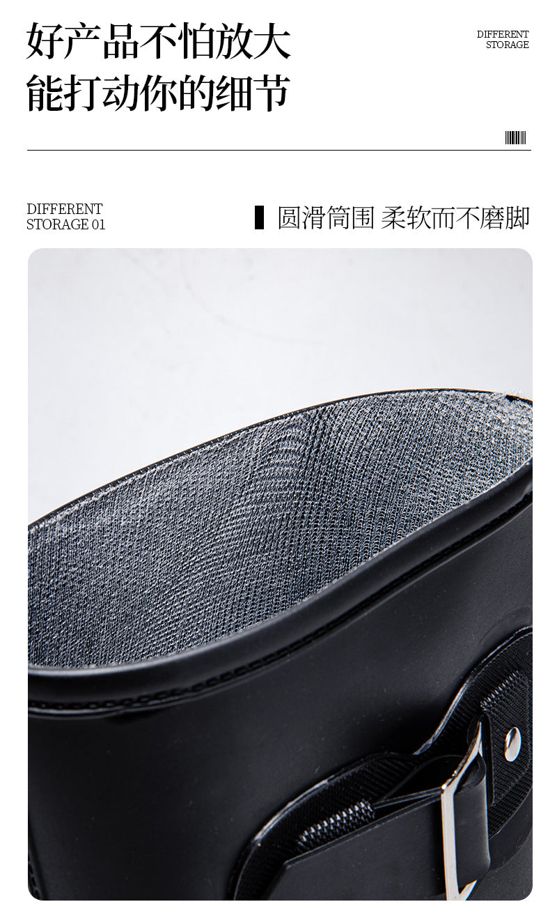 Star Custom Fashion Korean Style Women's High Tube Rain Boots Non-Slip Waterproof Wear-Resistant Long Tube Water Boots Adult Rubber Shoes