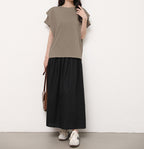 Star Custom Japanese Style New Model Lotte8Color Summer Stripes T Women's Cotton Loose Batwing Sleeve Knitted Top