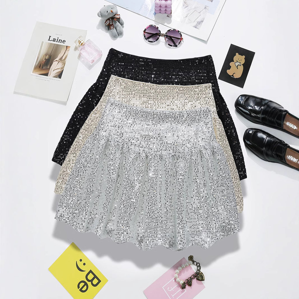 "bad idea right?" Silver Mini Skirt - 90s Disco Sequin
