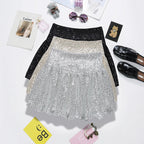 "bad idea right?" Silver Mini Skirt - 90s Disco Sequin