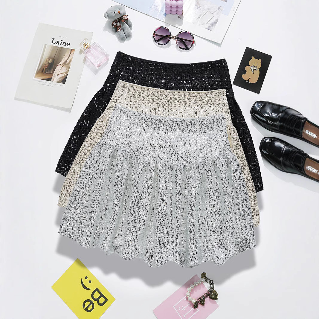 "bad idea right?" Silver Mini Skirt - 90s Disco Sequin