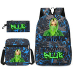 Celebrity Style Trendy European and American Billie Pencil Bag Shoulder Backpack Three-piece School Bag