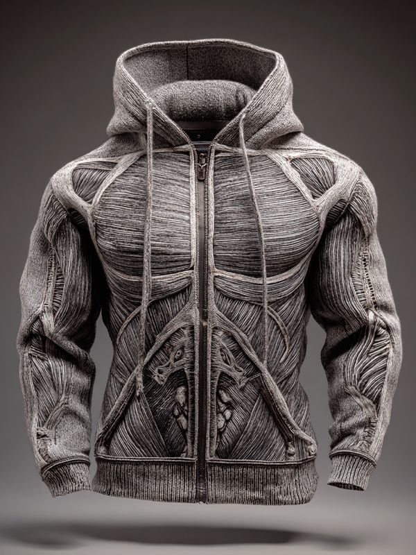 2025Hot Selling  Foreign Trade New Christmas3D Digital Printed Casual Zipper Hooded Jacket