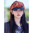 Celebrity Style Denim Print Headscarf Retro Fashion Niche High-end Feel Hairband Sweet Cool Unique Hair Accessory Decorative Headscarf