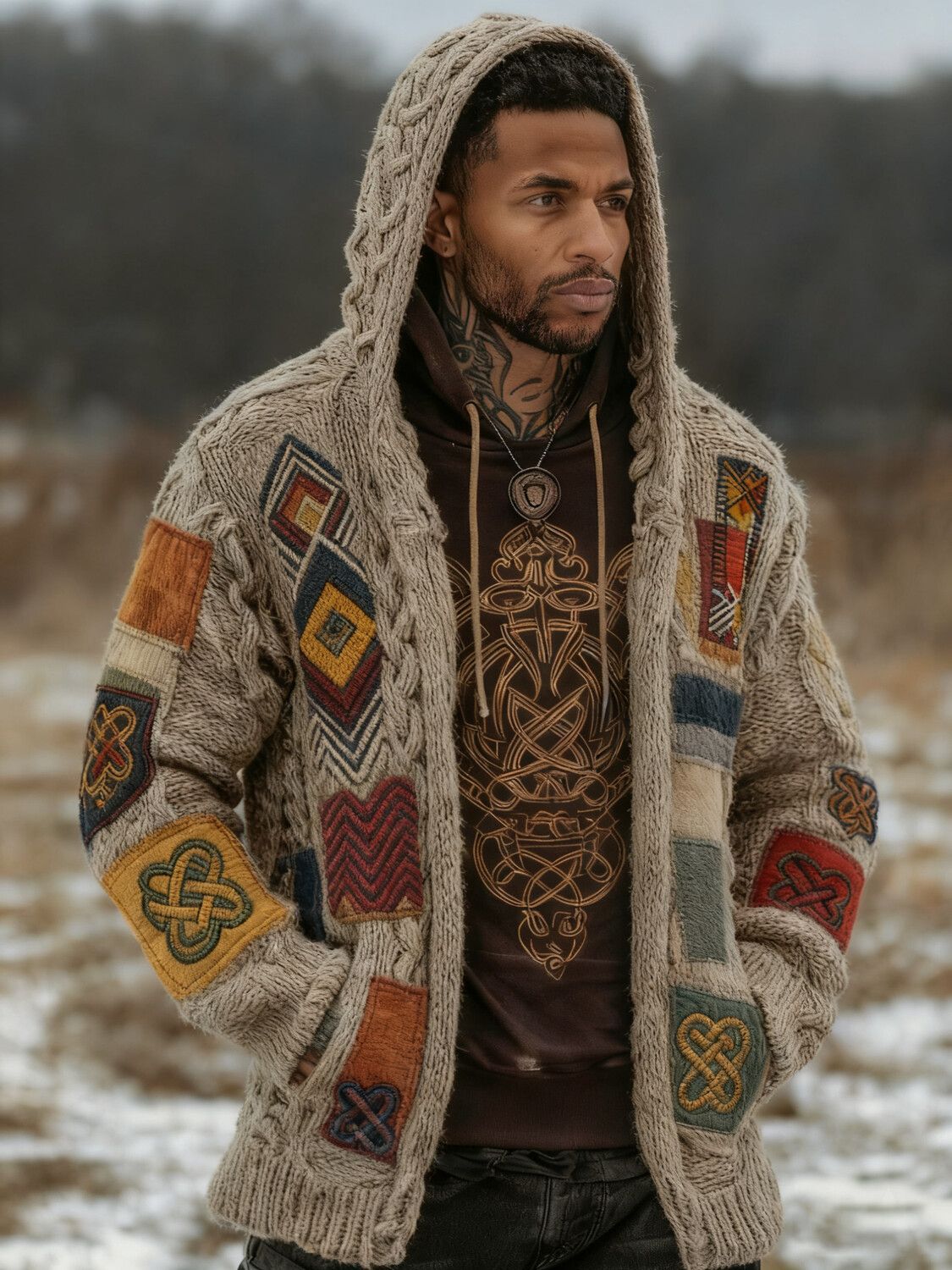 2025Hot Selling  Foreign Trade New Christmas3D Digital Printed Casual Zipper Hooded Jacket