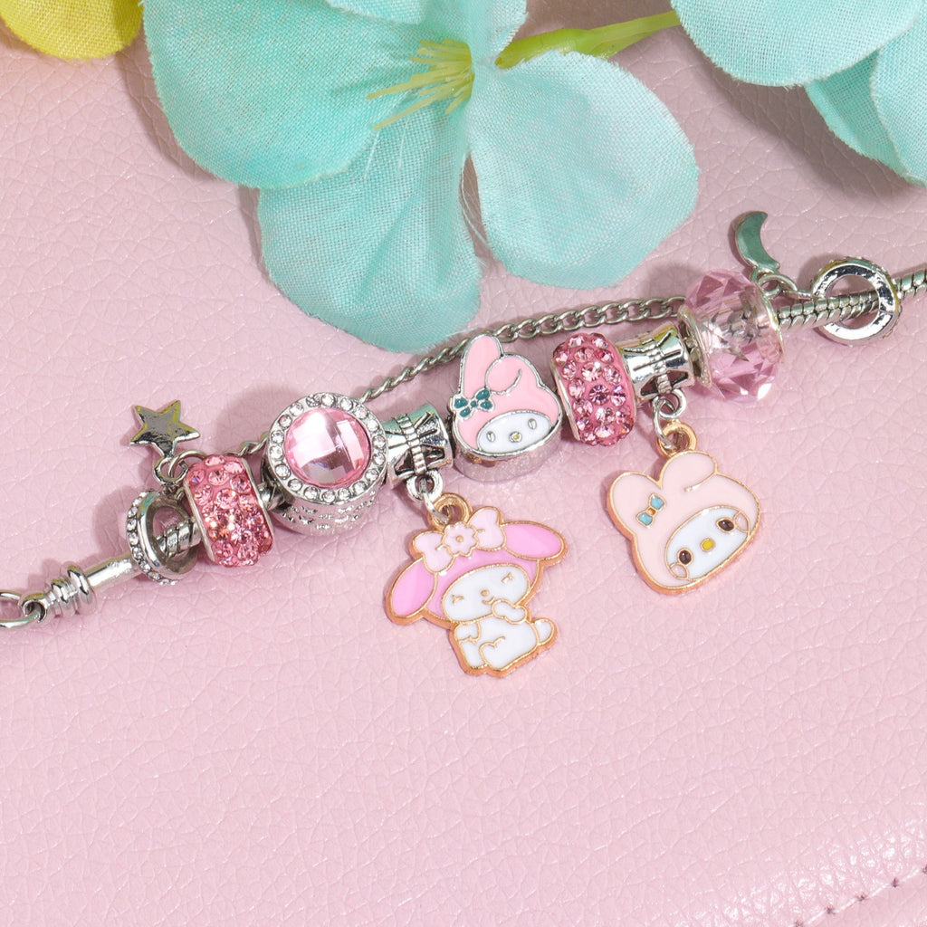 Hot Selling Sanrio Beaded Bracelet Cartoon Kuromi Labubu Beaded Bracelet Women's Accessories