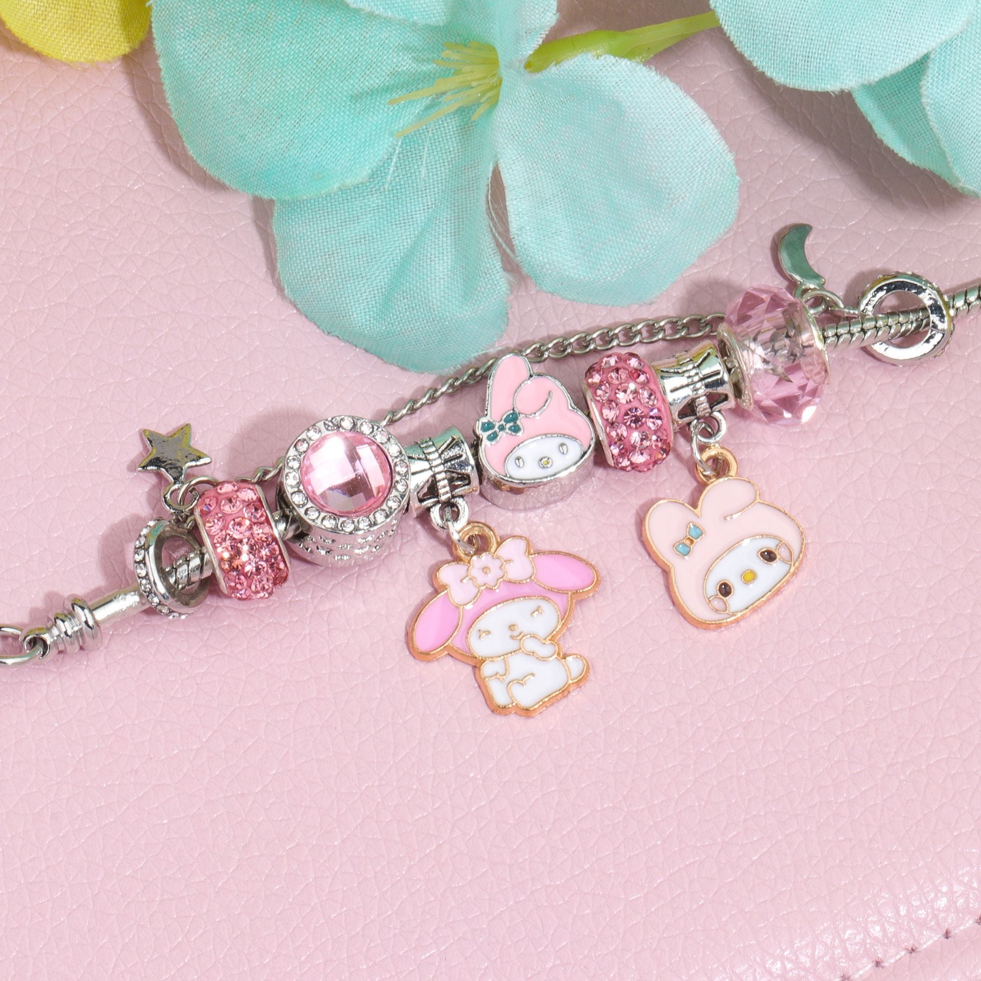 Hot Selling Sanrio Beaded Bracelet Cartoon Kuromi Labubu Beaded Bracelet Women's Accessories