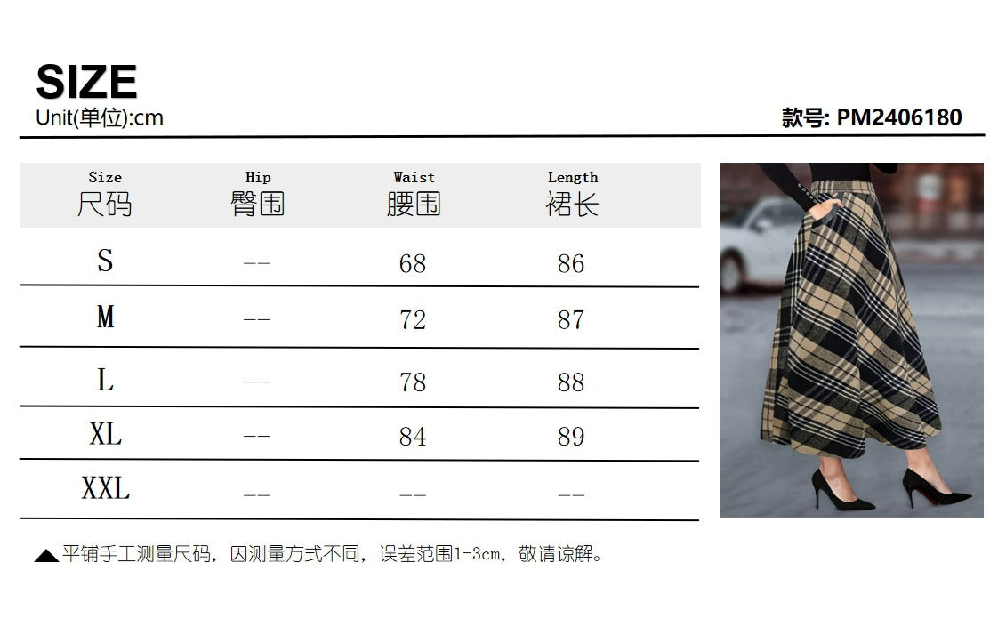 90s Grunge Plaid Maxi Skirt - "Brutal" MV Aesthetic