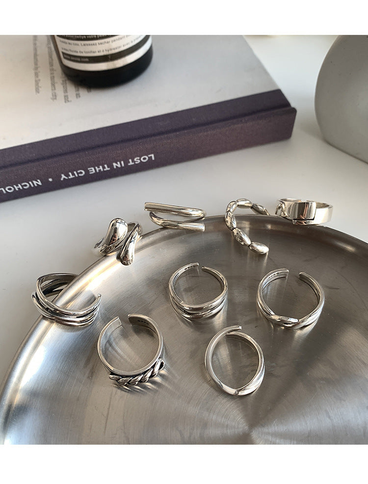 2026New design with high-quality texture925Index Finger Pure Silver Decorative Ring for Women, Light Luxury Niche ins Minimalist Style Personality Fashion Ring