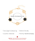 Same Style as Stars2025New Five-leaf Clover Jewelry Set for Women Simple Petal Necklace Five-leaf Flower Bracelet Ring Earrings4Set shipped together for safety