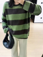 2025Trendy Hot Item100%Australian Pure Wool Sweater Loose Lazy Round Neck Knitted Sweater Autumn Winter Stylish Sweater