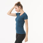 Star Custom SWIFT SPEED Yoga Clothes Women's Top Sexy Quick-Drying Gym Sports Morning Exercise Running Round Neck Short Sleeve TS