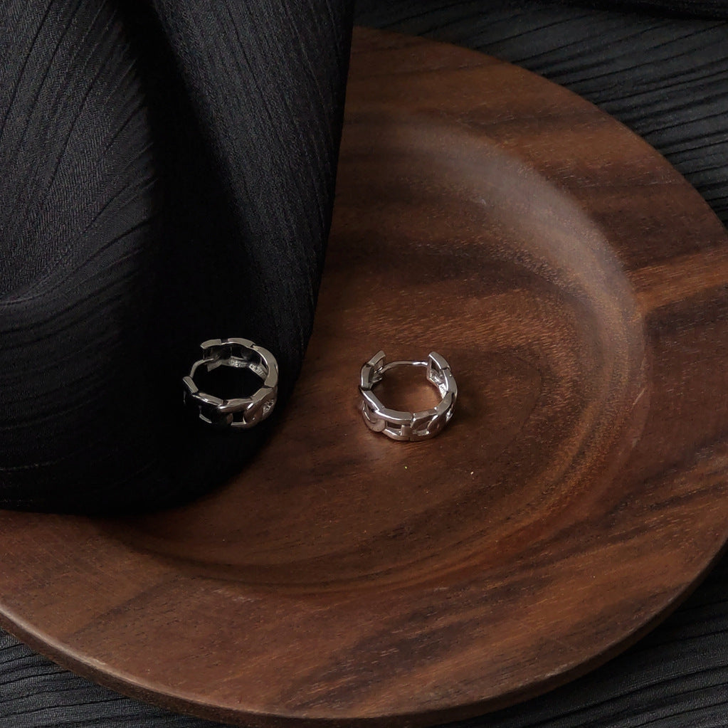 Same Style as Stars2026New Fashion Commuting Neutral Style silver Earrings ins Trendy Hip-Hop Minimalist Style Earrings Fashion New Simple Ear Accessories