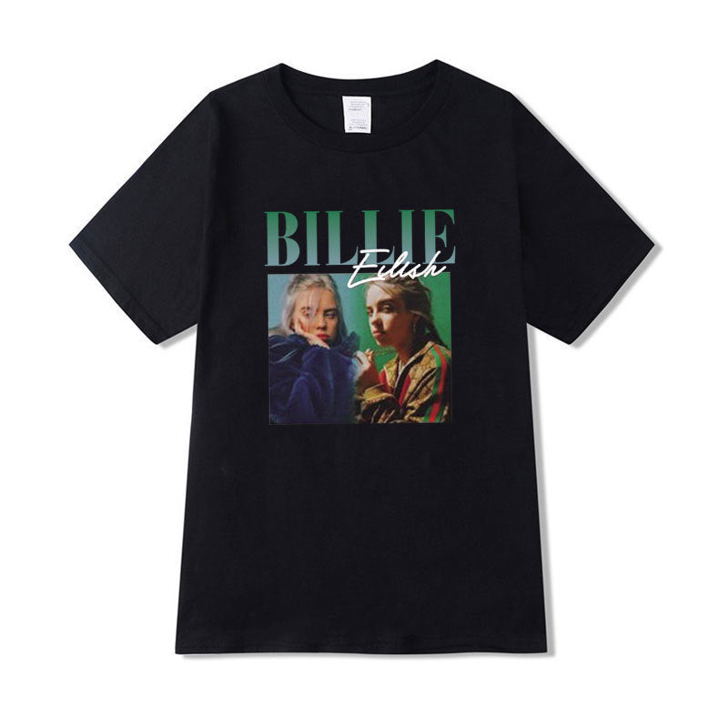 Celebrity Style Pure Cotton Short Sleeve Billie Printing T Shirt New Top