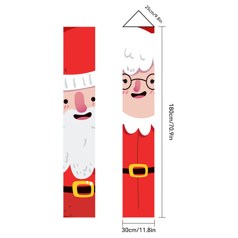 2026New Year Christmas Couplets Santa Claus Soldier Outdoor Decoration Door Curtain Hanging Flag Outdoor European and American
