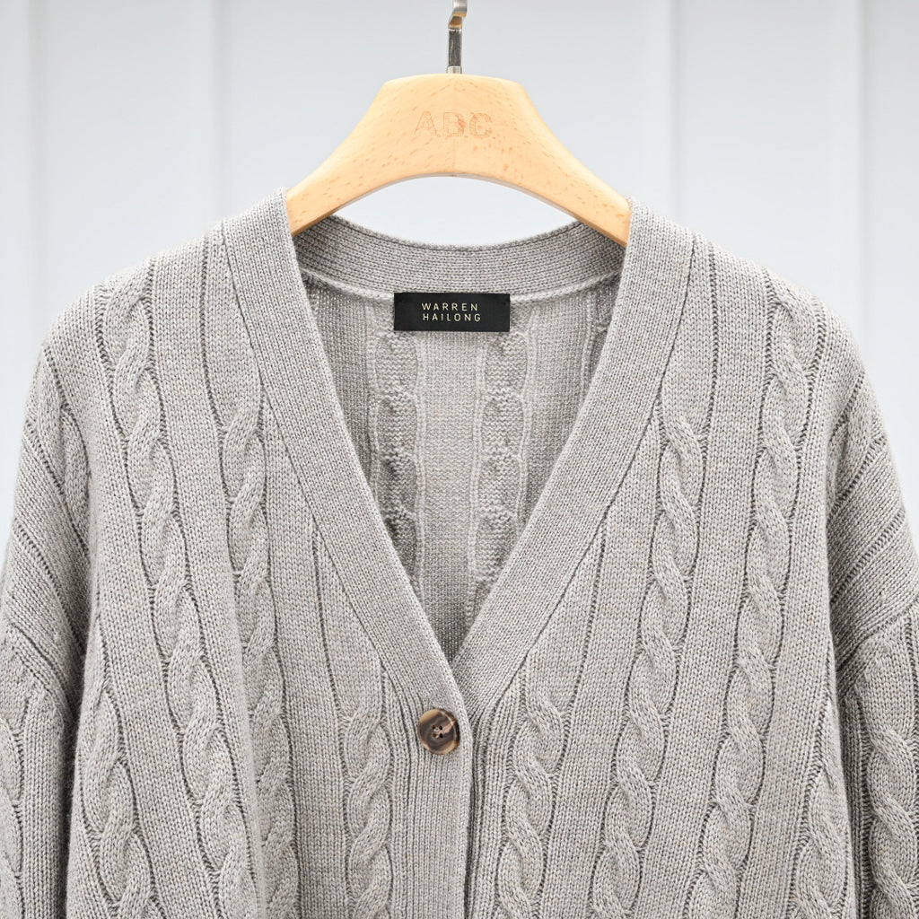 Monet Casual Chic with an Elegant Feel Cable Knit Wool Cashmere Round Neck Long Sleeve Sweater for Women