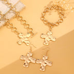 Celebrity Style Decorative Chain Jewelry Personalized Cross Alloy Pendant Necklace  Minimalist Style Clip Simple Internet Celebrity Collarbone Chain for Women