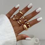 Custom Design Photosensitive Water Drop Hugging Open Ring for Celebrities Unique Irregular Geometric Joint Ring