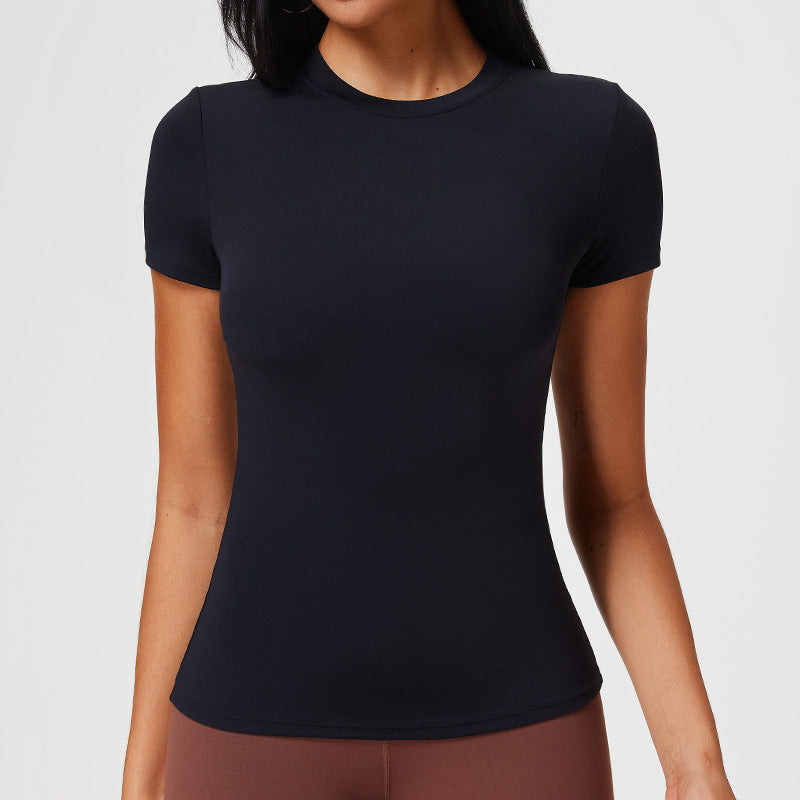 New Casual Sportswear t Women's Slim Fit Quick-Dry Barely-There Feel Fitness Top Shirt Running Yoga Short Sleeve