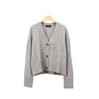 Monet Casual Chic with an Elegant Feel Cable Knit Wool Cashmere Round Neck Long Sleeve Sweater for Women