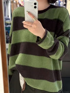 2025Trendy Hot Item100%Australian Pure Wool Sweater Loose Lazy Round Neck Knitted Sweater Autumn Winter Stylish Sweater