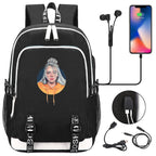 Celebrity Style Trend Billie Teenage Primary and Secondary School Students Schoolbag USB Men's and Women's Casual Backpack