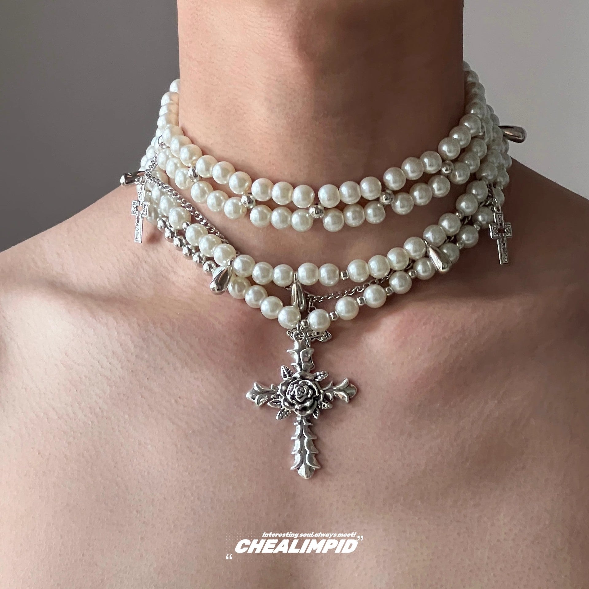 Star Custom 2025New Year's Exaggerated Punk Necklace y2k Irregular Subculture Hip-Hop Trend Unisex Niche Collarbone Chain