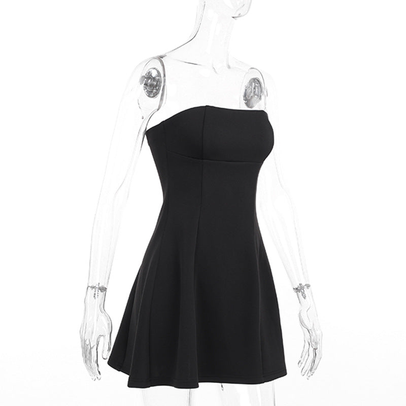 JY24070Sexy Strapless Waist-Cinching A New Style Elegant Women's Short Dress