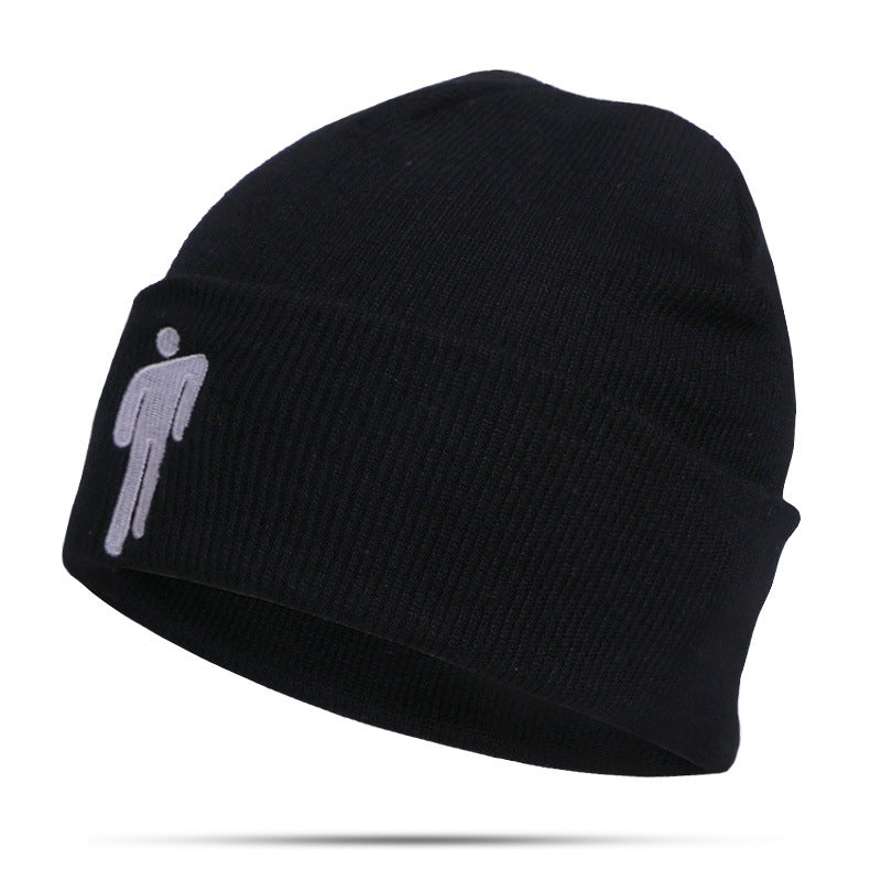 New style knitted hat similar to celebrity style Billie Knitted Hat Embroidery Autumn Winter Export Pullover Brimless Hat