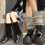 White Knitted Sock Covers Autumn Winter Warm Mid-Calf Socks y2k Harajuku Style Hot Girl Japanese Style jk College Style Slouch Socks for Women.