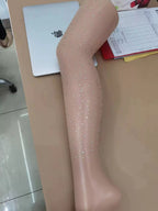 "Teenage Dream" Star Rhinestone Tights - Sheer Sparkle Mesh