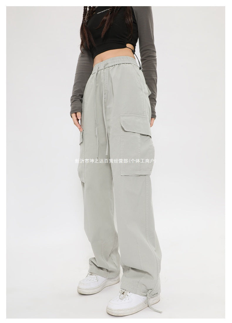 New Retro Cargo Pants Japanese Style Trendy Street Wide-Leg Pants Fashion Unisex Casual Pants Hot Girl