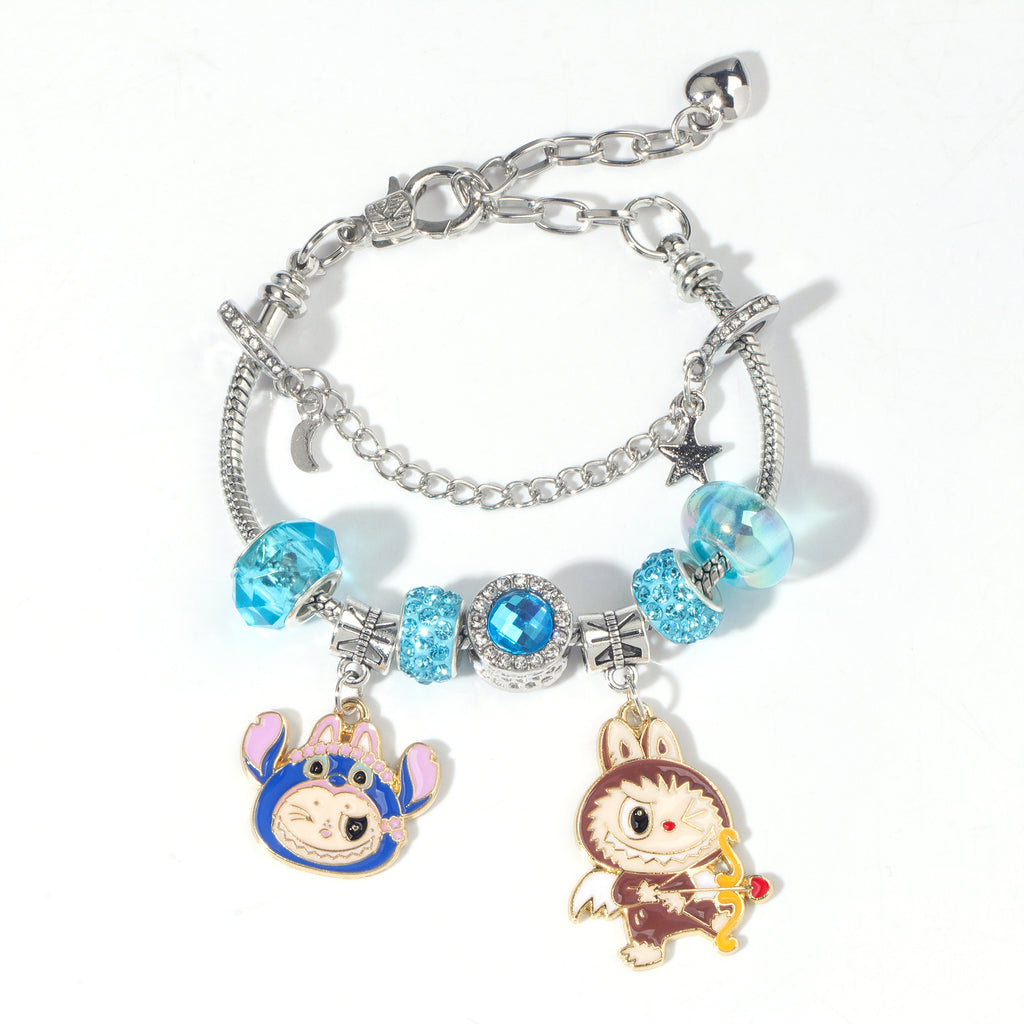 Hot Selling Sanrio Beaded Bracelet Cartoon Kuromi Labubu Beaded Bracelet Women's Accessories