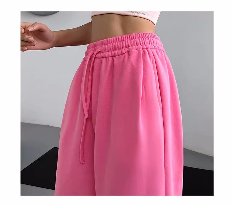 Women's Jogger Pants Yoga Casual Fitness Dance Training Running High Waist Drawstring Wide Leg Sweatpants Loose Fit1428