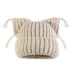 Same Style as Stars2025Winter Essential Cat Ear Tassel Hat for Women, Thickened Warm Knitted Hat, Fashionable Versatile Autumn Winter Cute Quality Style