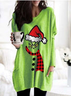 2025Christmas Green Furry Monster GrinchChristmas3D Printed Long Sweatshirt
