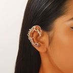 Star Style Thorn Spine Skeleton Mechanical Style Ear Hook Niche Design Irregular Metal Non-Pierced Ear Clip Unisex Earrings Has Been Blessed for Safety