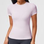 New Casual Sportswear t Women's Slim Fit Quick-Dry Barely-There Feel Fitness Top Shirt Running Yoga Short Sleeve