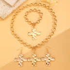 Celebrity Style Decorative Chain Jewelry Personalized Cross Alloy Pendant Necklace  Minimalist Style Clip Simple Internet Celebrity Collarbone Chain for Women