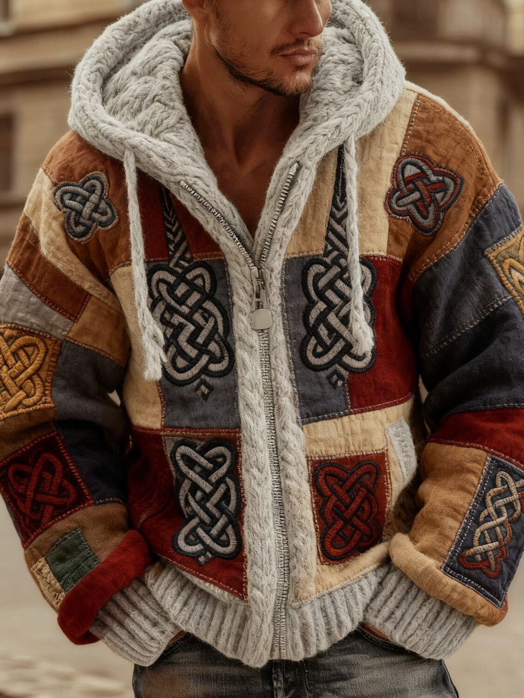 2025Hot Selling  Foreign Trade New Christmas3D Digital Printed Casual Zipper Hooded Jacket