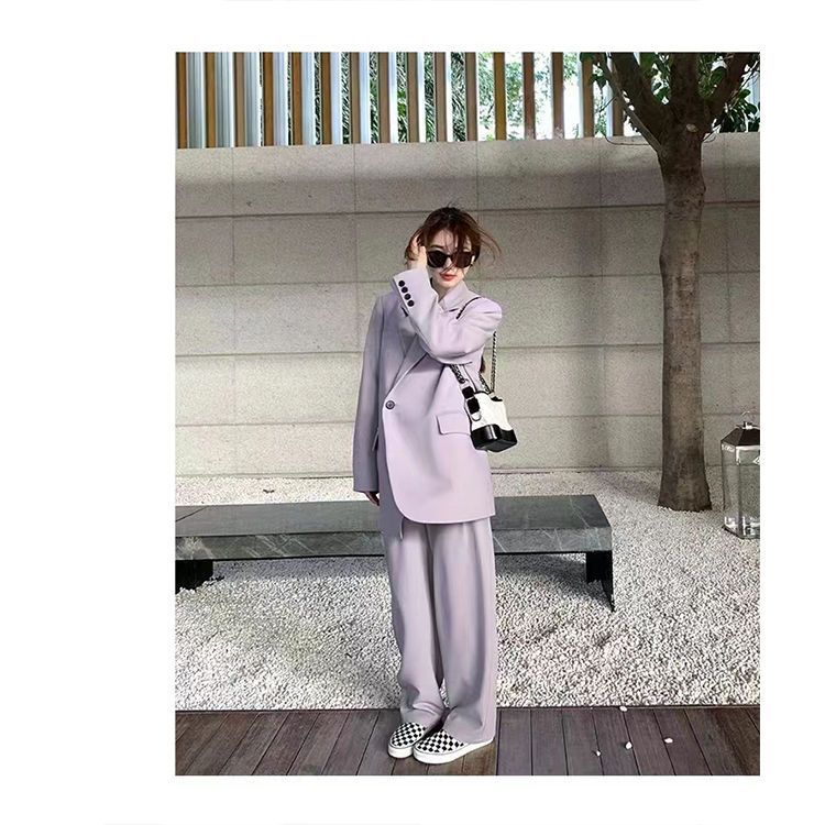 Fashionable Casual High-End Women's Blazer2025New Spring and Autumn Korean Style Loose Slimming Two-Piece Suit Set