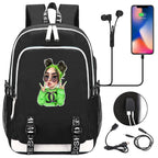 Celebrity Style Trend Billie Teenage Primary and Secondary School Students Schoolbag USB Men's and Women's Casual Backpack