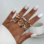 Custom Design Photosensitive Water Drop Hugging Open Ring for Celebrities Unique Irregular Geometric Joint Ring