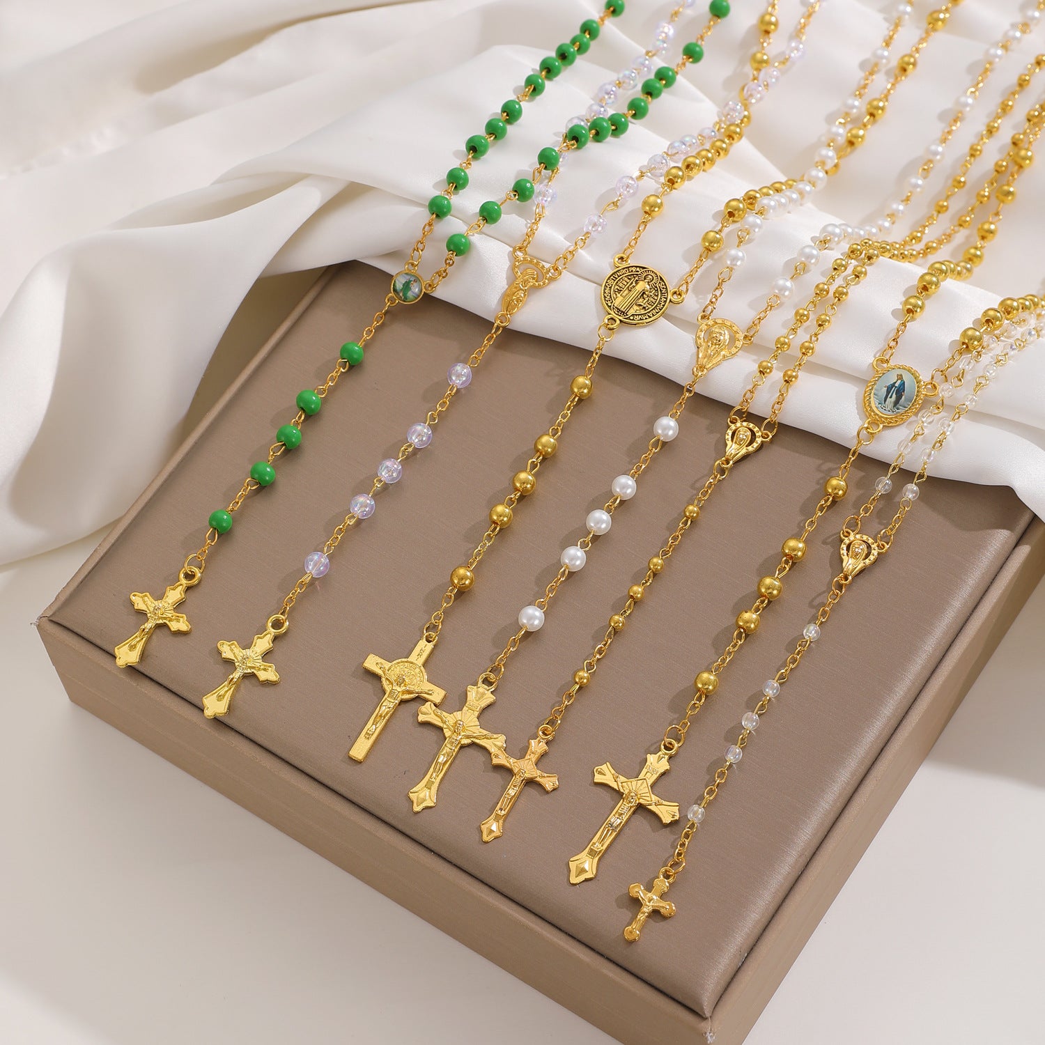 Celebrity Style Popular Cross Long Chain Necklace for Women Easter Trendy Jewelry Sexy Tassel Virgin Mary Pendant