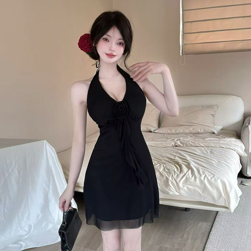 5060Women's Clothing Wholesale Southeast Asia Sexy Mesh Halter Tassel Short Camisole Dress