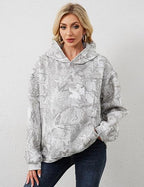 2025European and Autumn New Women's Fashion3d Digital Printed Camouflage Maple Leaf Sweatshirt Jacket