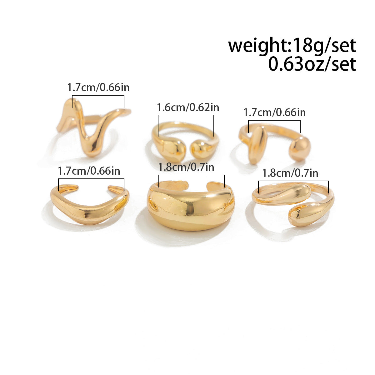 Custom Design Photosensitive Water Drop Hugging Open Ring for Celebrities Unique Irregular Geometric Joint Ring