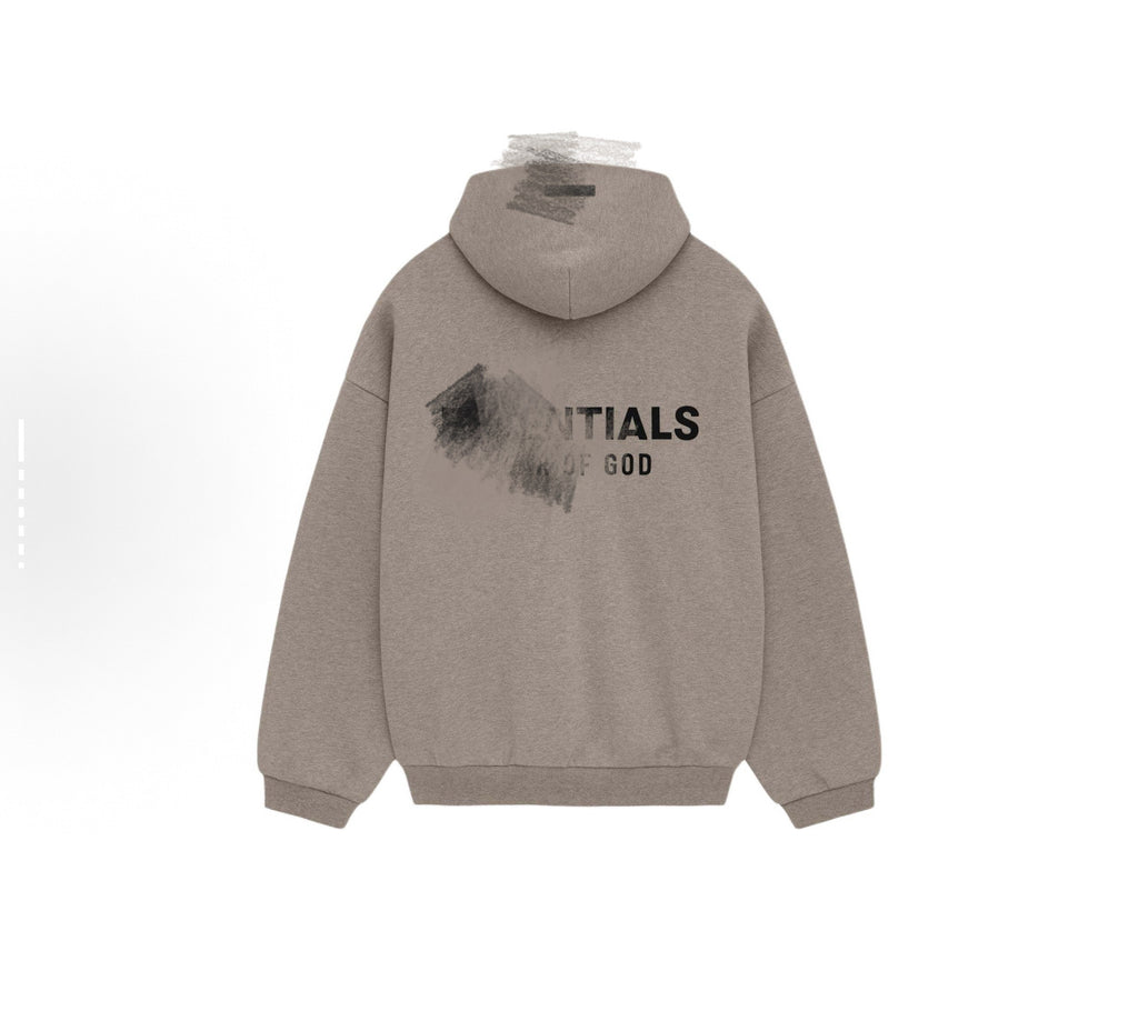 New Essentials Silicone Style Autumn Winter Double Row Letter Print Fleece-Lined Hoodie HOODIE